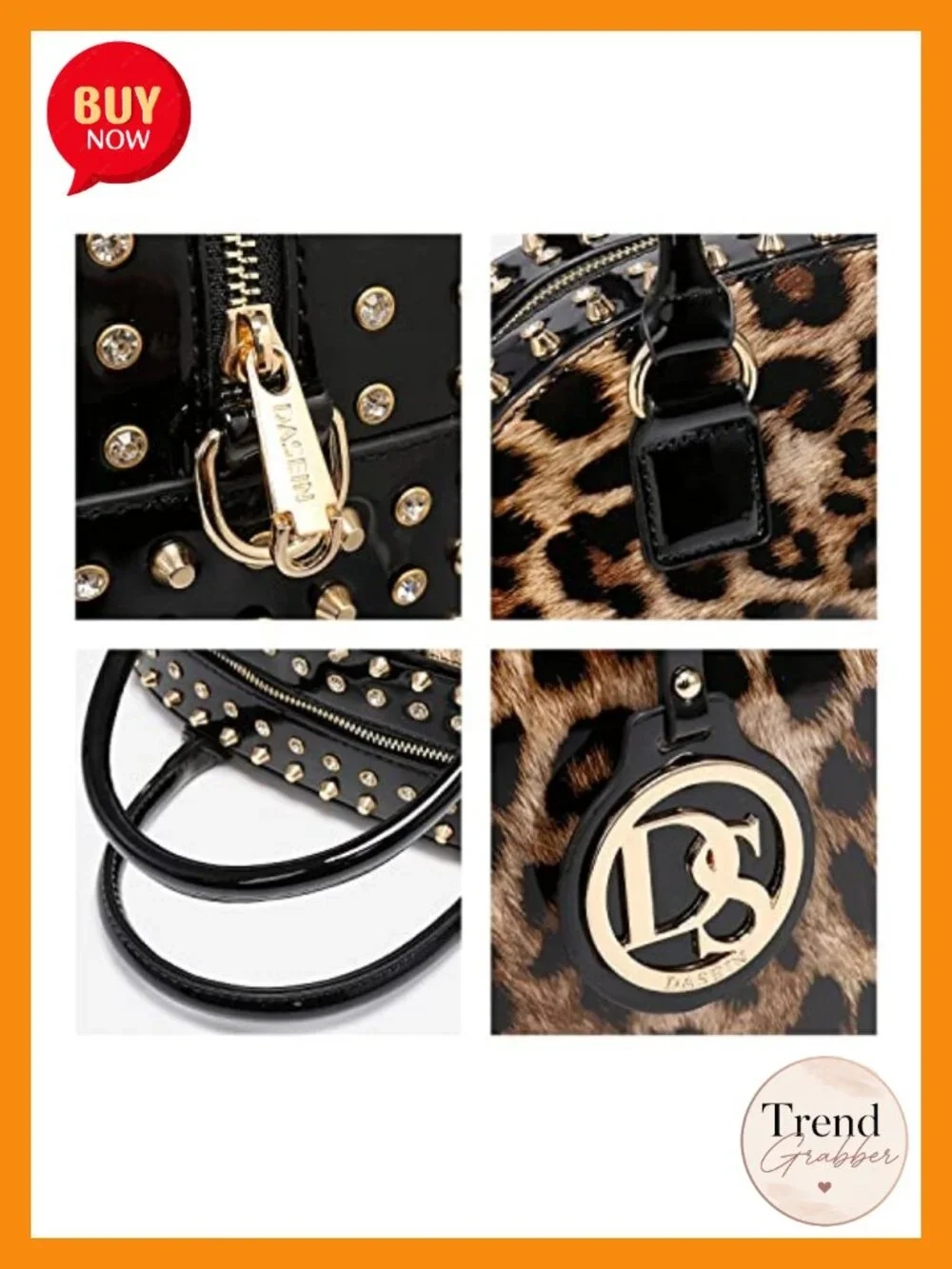 Structured Patent Leather Dome Satchel Work Tote with Shoulder Strap